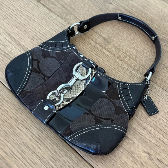 Coach Handbags - Coach 10287 Hampton Hobo Shoulder Mini Bag Y2K - EUC - Brown & Python